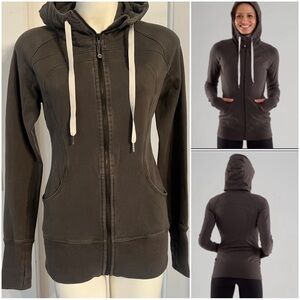 Lululemon Vintage Sing Floss Travel Jacket Hoodie in Wren Gray/Green Size 8